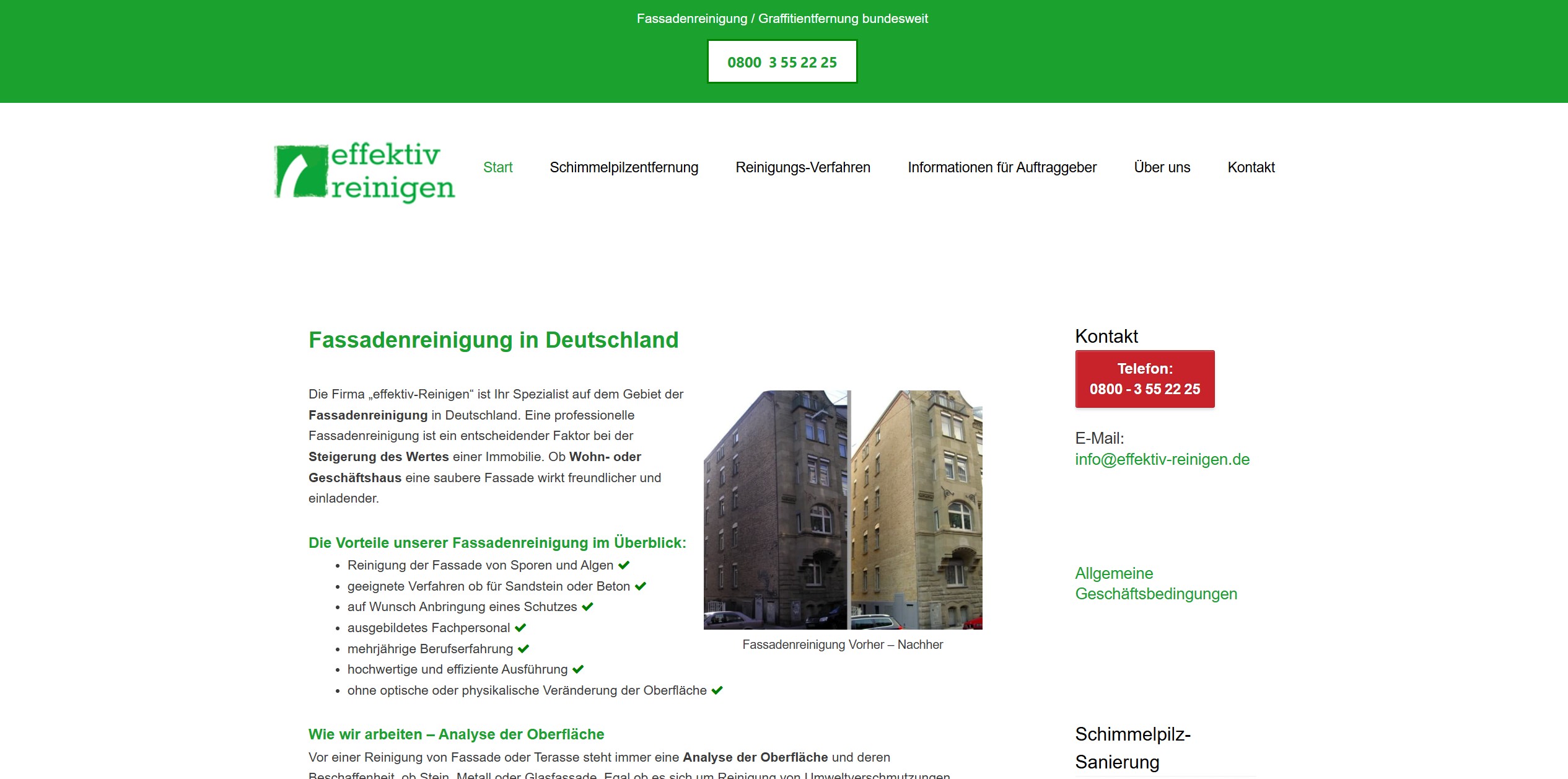 Effektiv-Reinigen Fassadenreinigung